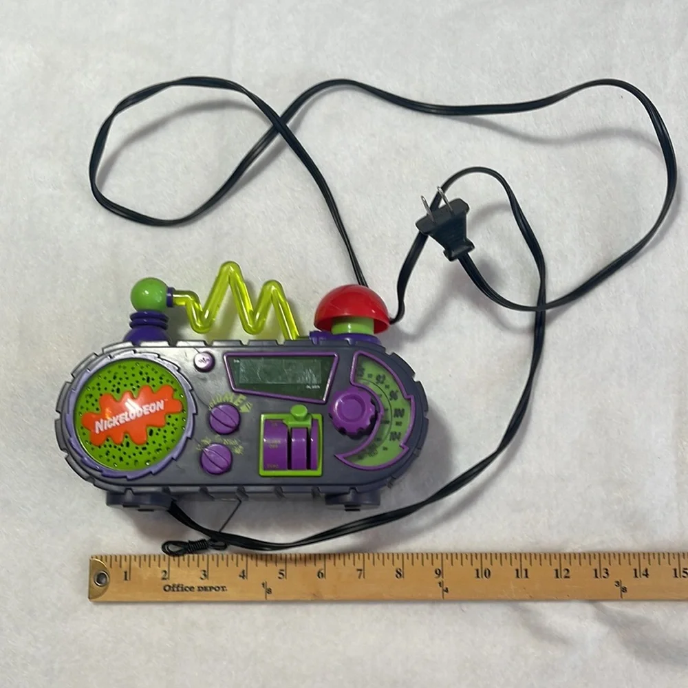 Vintage Nickelodeon Purple Lime Green Clock Radio 1995 90s Kids Teen Timeblaster - Picture 2 of 12